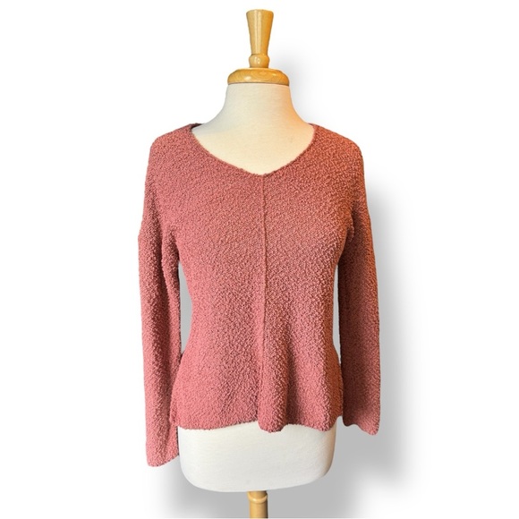 Knox Rose Women's V-Neck Textured Sweater - Dusty Rose - Picture 1 of 4